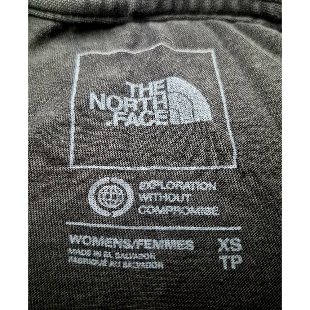 The North Face Womens XS T Shirt Graphic Floral Waterfall Moon Black Tee EUC - Picture 3 of 10